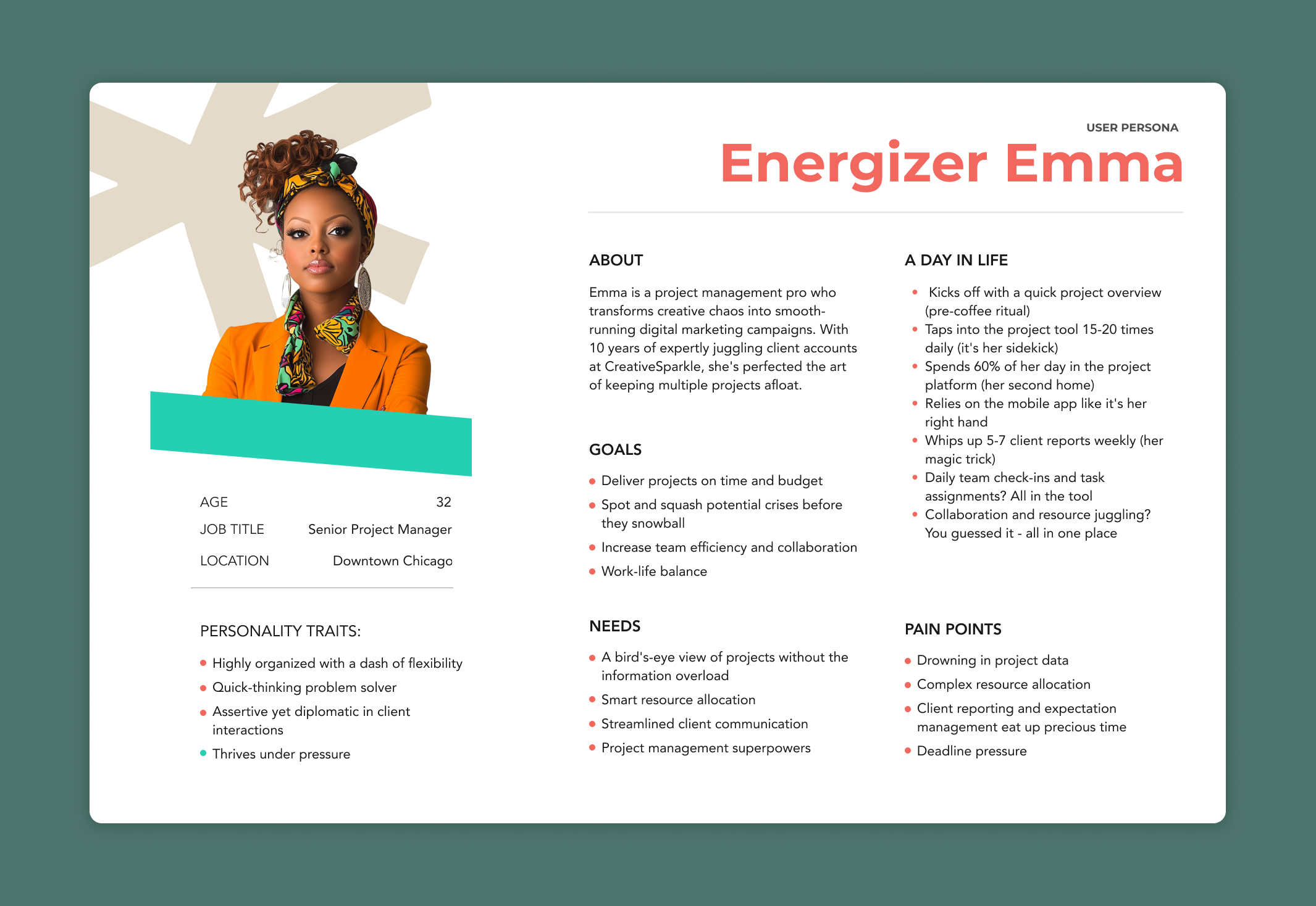 Energizer Emma persona card